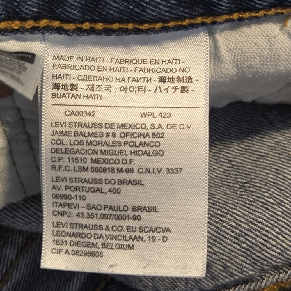 Levi's Mens 501 Dark Wash Buttonfly Sttaight Leg Denim Jeans Size 38 x 30 - Picture 11 of 11